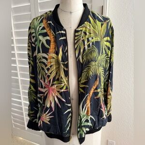 Tropical Print Women's Bomber Jacket